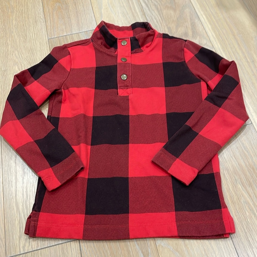 Crewcuts red buffalo plaid sweatshirt 6-7 s
